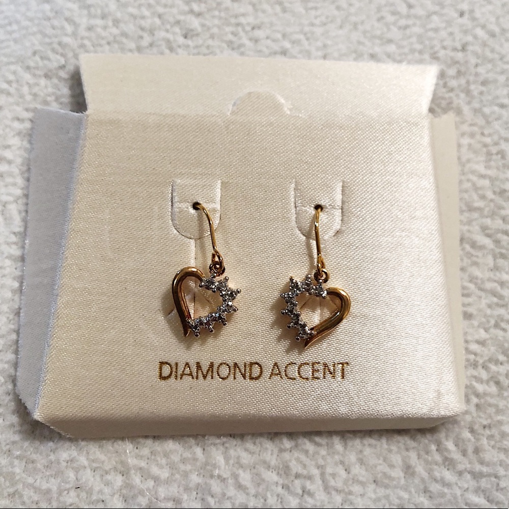 NWT Diamond Accent Heart Earrings